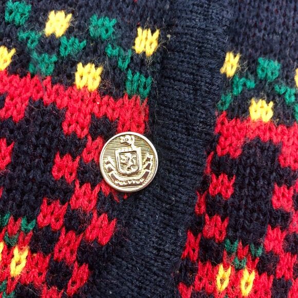 Tally Ho Vintage Scottie Sweater Black Red Boucle Terrier Dog Cardigan - Picture 5 of 9